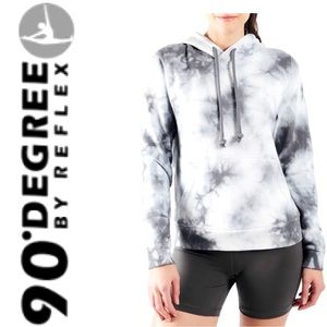 NWT 90 DEGREE By Reflex Brushed Pullover Hoodie. Rock Climb Ti Dye. SZ:S NOW:$31